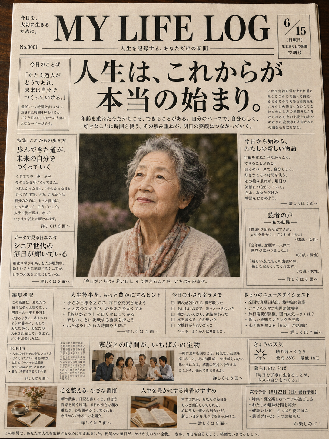 紙面サンプル:一面