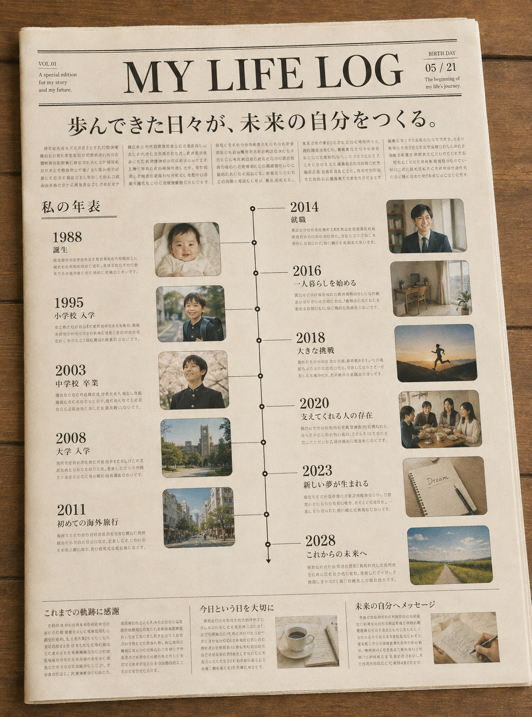 紙面サンプル:年表