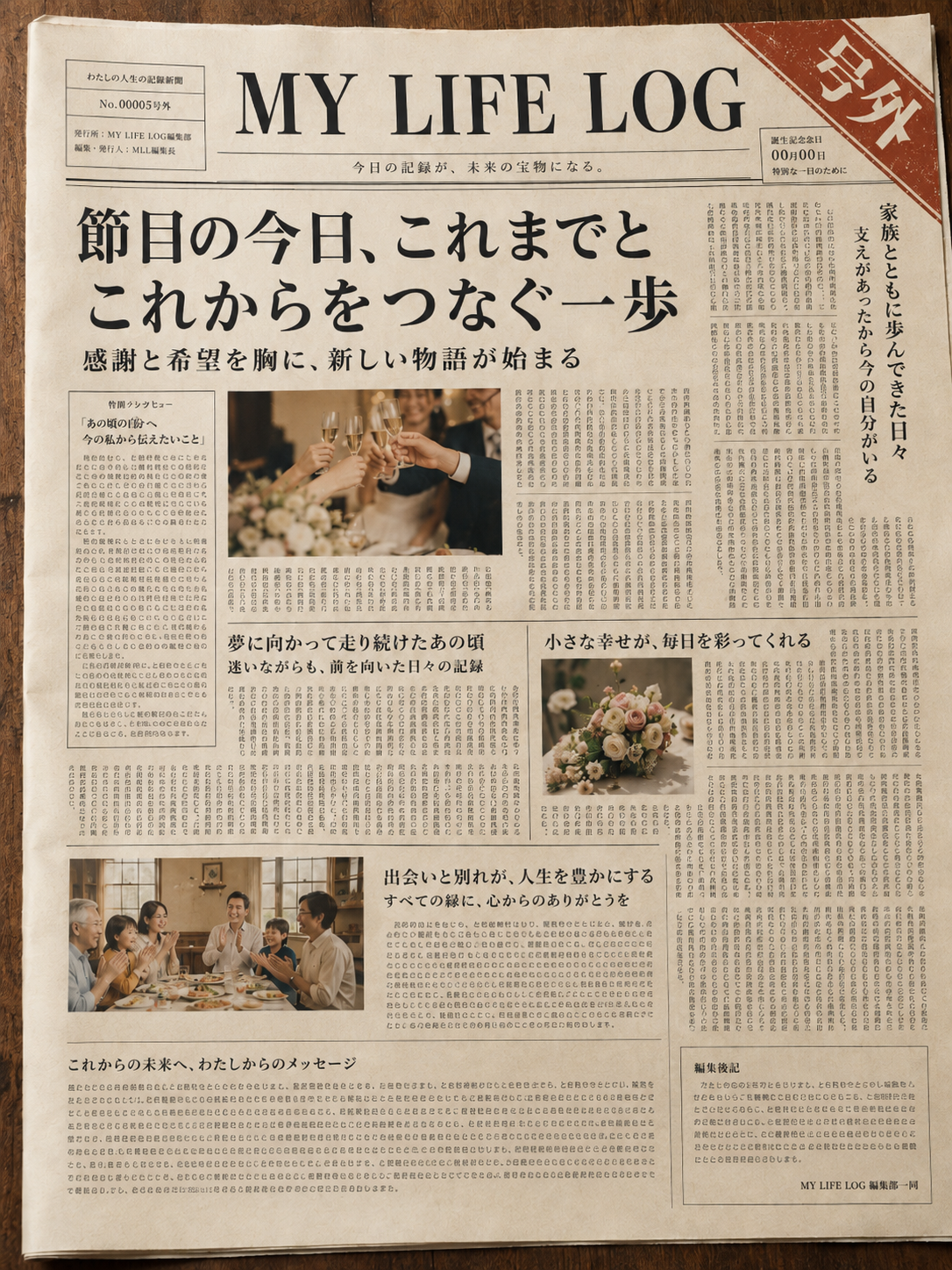 紙面サンプル:号外面